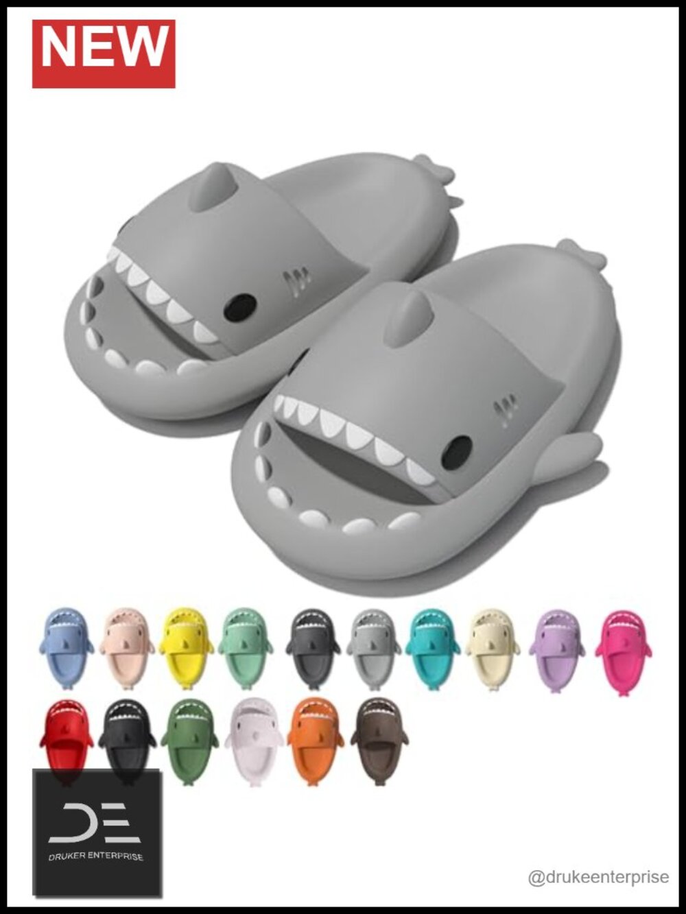 Shark Cute Slides Platform Sandals Non-Slip Open Toe Beach Shower Shoes